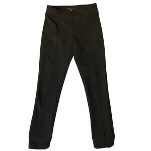 Andrew Marc Women Faux Suede Pants size S Black Mid Rise Slim Leg Stretch